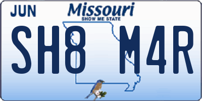 MO license plate SH8M4R
