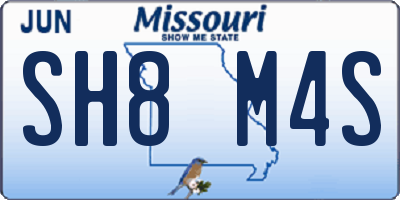 MO license plate SH8M4S