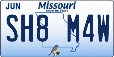 MO license plate SH8M4W