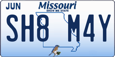 MO license plate SH8M4Y