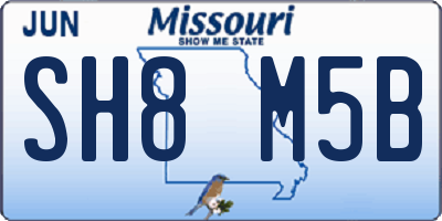 MO license plate SH8M5B