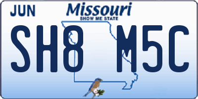 MO license plate SH8M5C