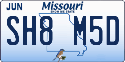 MO license plate SH8M5D