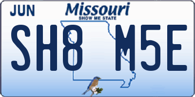 MO license plate SH8M5E