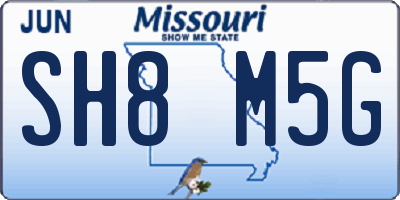 MO license plate SH8M5G