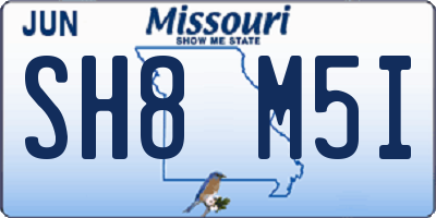 MO license plate SH8M5I