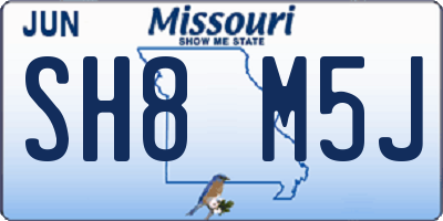 MO license plate SH8M5J