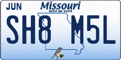 MO license plate SH8M5L