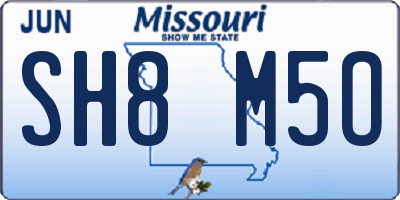 MO license plate SH8M5O