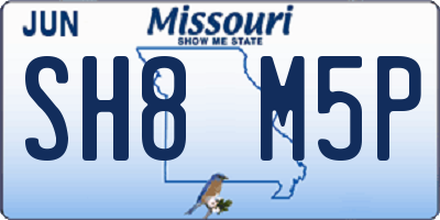 MO license plate SH8M5P