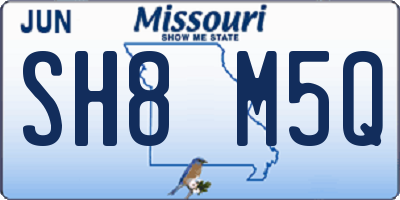 MO license plate SH8M5Q