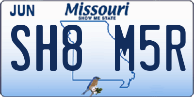 MO license plate SH8M5R