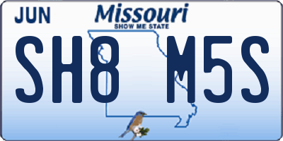 MO license plate SH8M5S