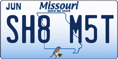 MO license plate SH8M5T