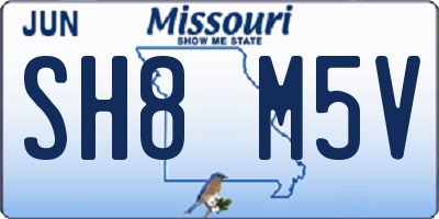MO license plate SH8M5V