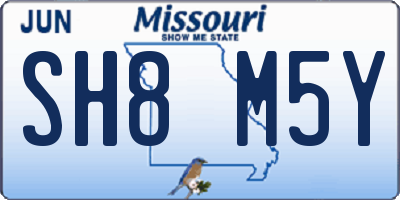 MO license plate SH8M5Y