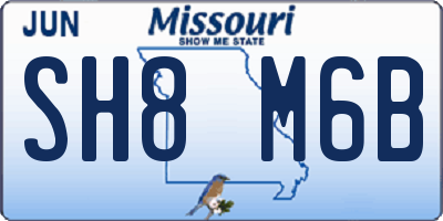 MO license plate SH8M6B
