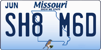 MO license plate SH8M6D