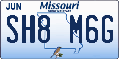 MO license plate SH8M6G