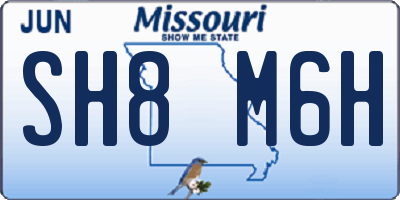 MO license plate SH8M6H