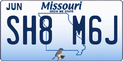 MO license plate SH8M6J