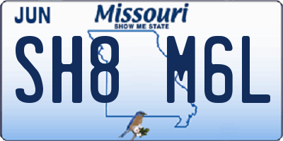 MO license plate SH8M6L