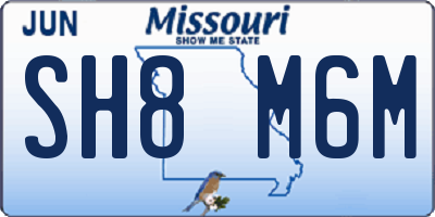 MO license plate SH8M6M