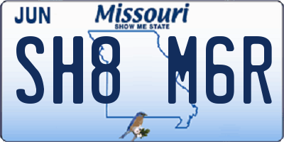 MO license plate SH8M6R