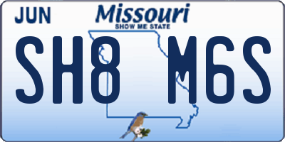 MO license plate SH8M6S