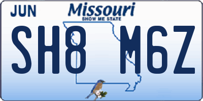 MO license plate SH8M6Z