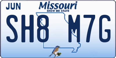 MO license plate SH8M7G