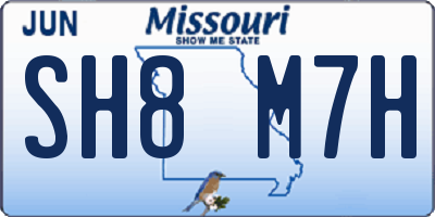 MO license plate SH8M7H
