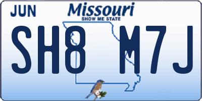 MO license plate SH8M7J
