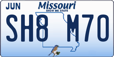 MO license plate SH8M7O