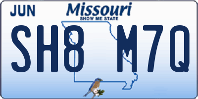 MO license plate SH8M7Q