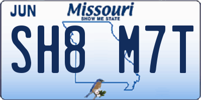 MO license plate SH8M7T