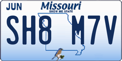 MO license plate SH8M7V