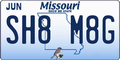 MO license plate SH8M8G
