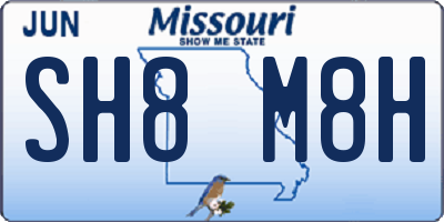 MO license plate SH8M8H
