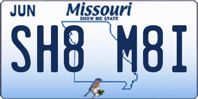 MO license plate SH8M8I