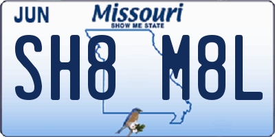 MO license plate SH8M8L