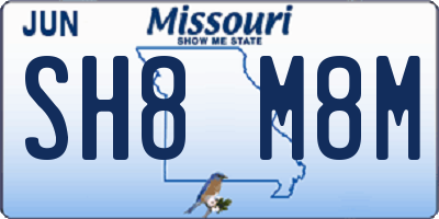 MO license plate SH8M8M
