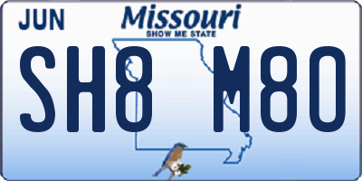 MO license plate SH8M8O