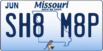 MO license plate SH8M8P