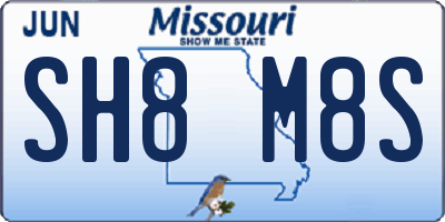 MO license plate SH8M8S