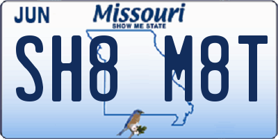 MO license plate SH8M8T