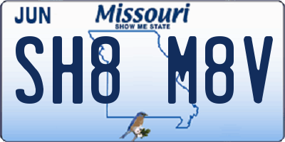 MO license plate SH8M8V