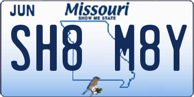 MO license plate SH8M8Y