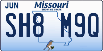 MO license plate SH8M9Q