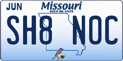 MO license plate SH8N0C
